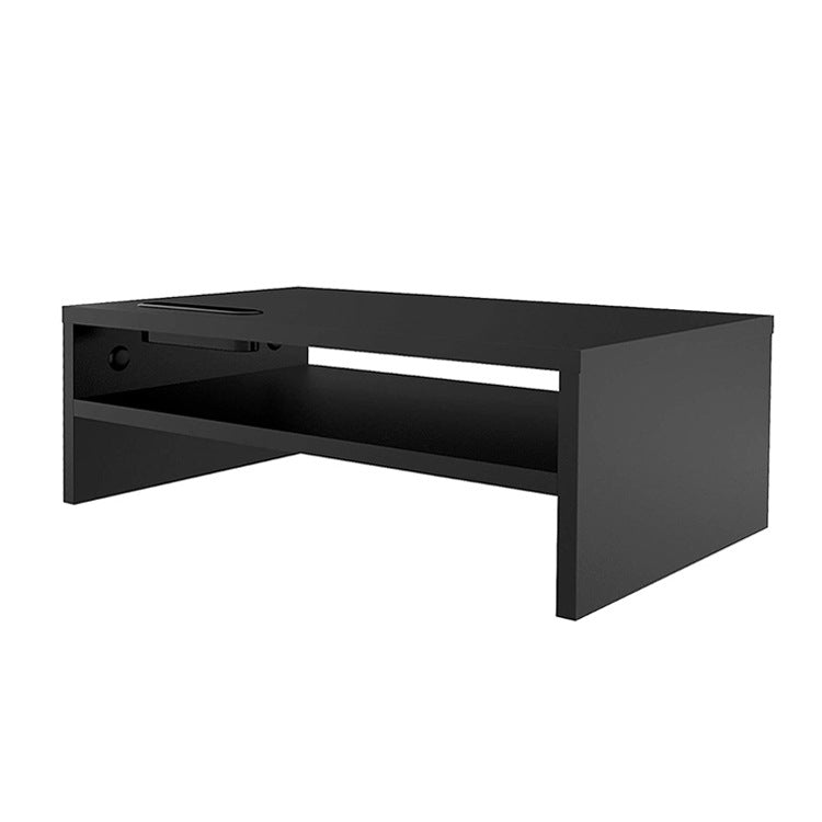 High Quality Black Wooden Double Storage Monitor Stand/ Riser