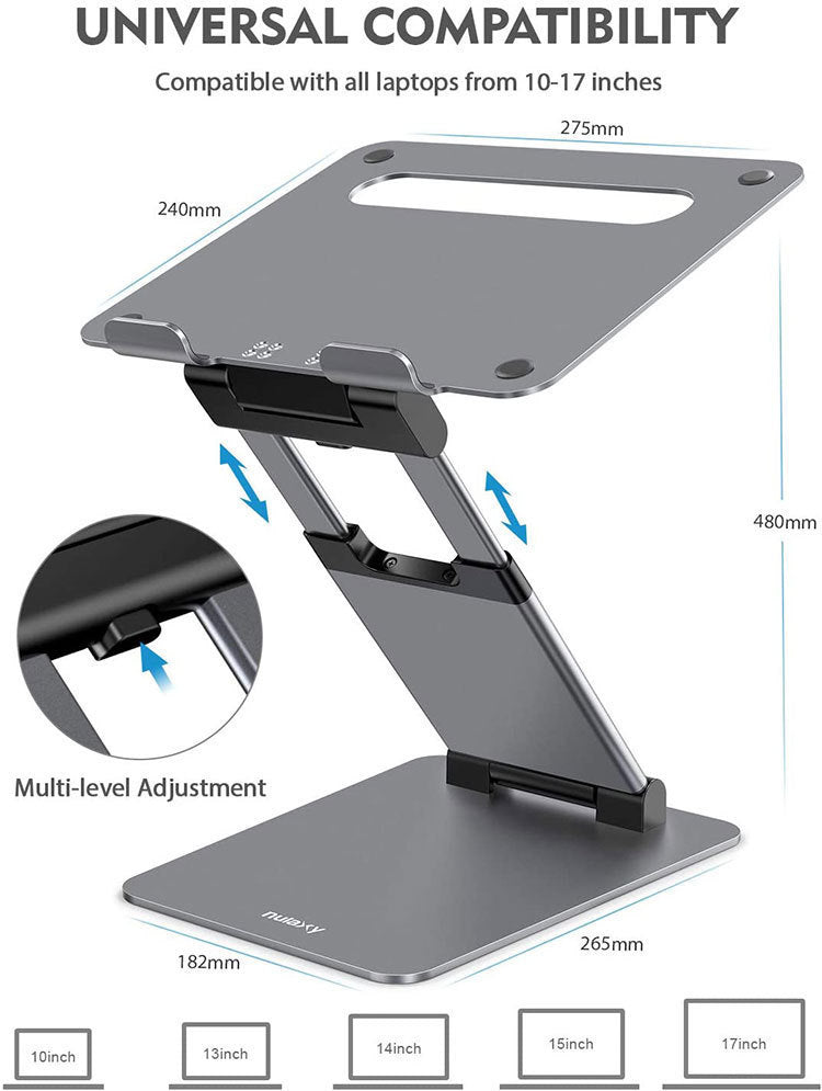 Adjustable Laptop Stand – Height Adjustable, with Heat Dissipation and Storage